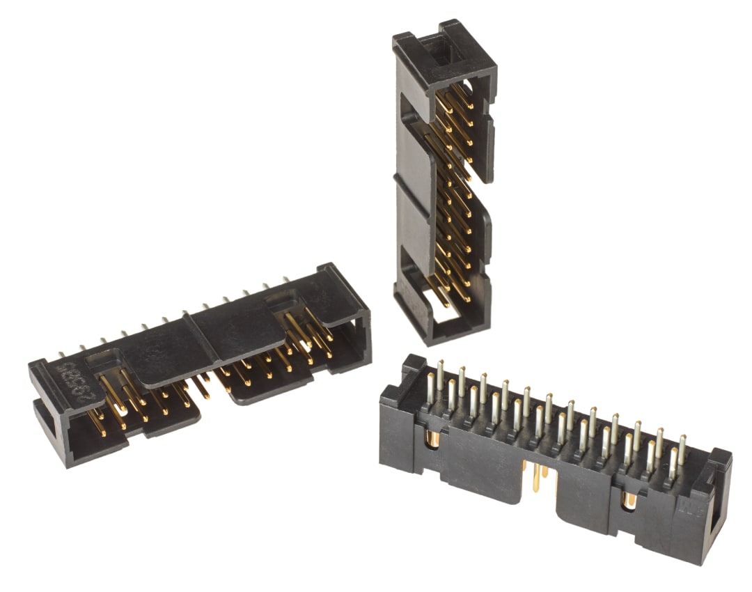 3M™ N2524-6002 RB, Wannenstiftstecker, Low Profile, 180° gerade, 24-polig, 2500 Serie, 2,54 mm, 0,76 µm Au, Schwarz
