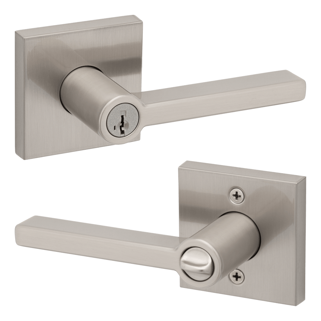 Halifax Entry Lever featuring SmartKey Security™ in Satin Nickel