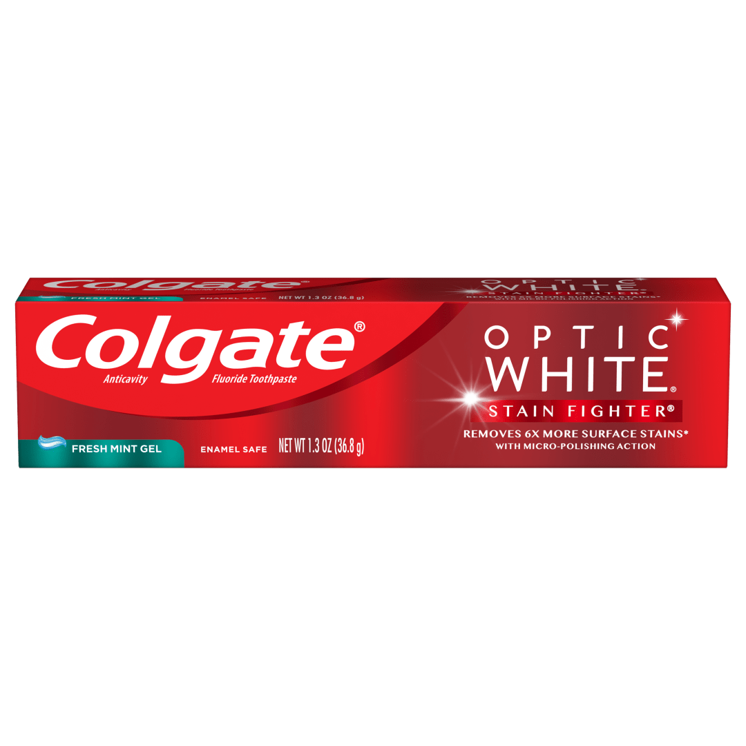 Colgate® Optic White® Stain Fighter Toothpaste, Fresh Mint Gel, 1.3oz