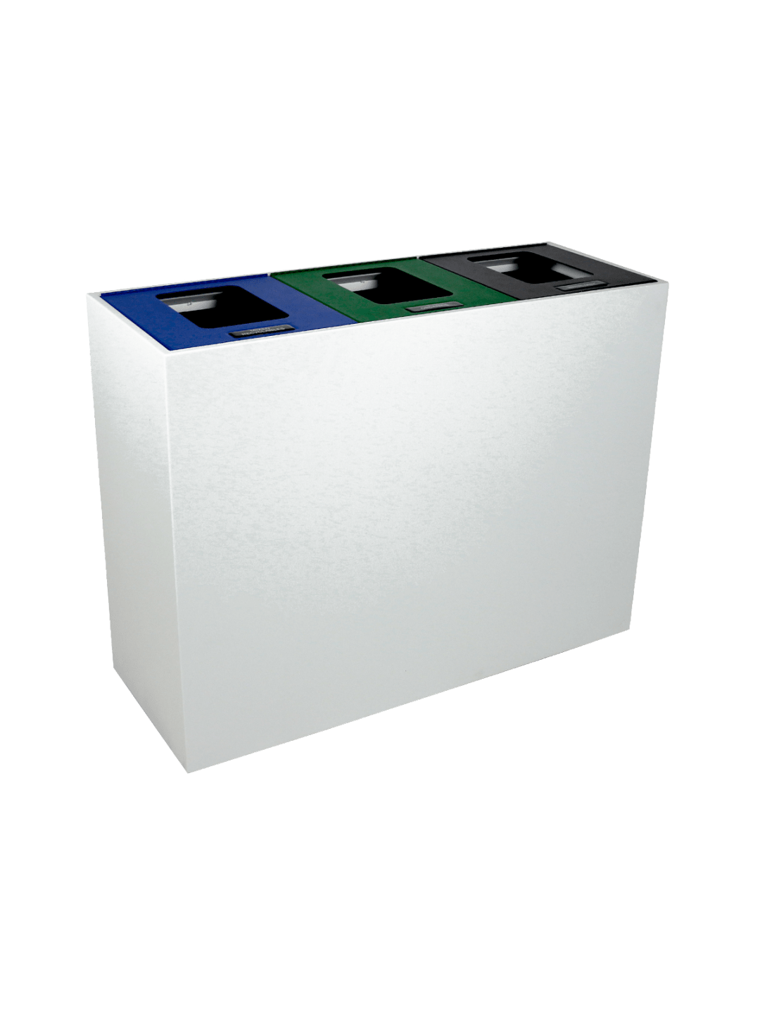  MEZZO - Triple - Ml - Mixed Recyclables-Organics-Waste - Full - White-Blue-Green-Black