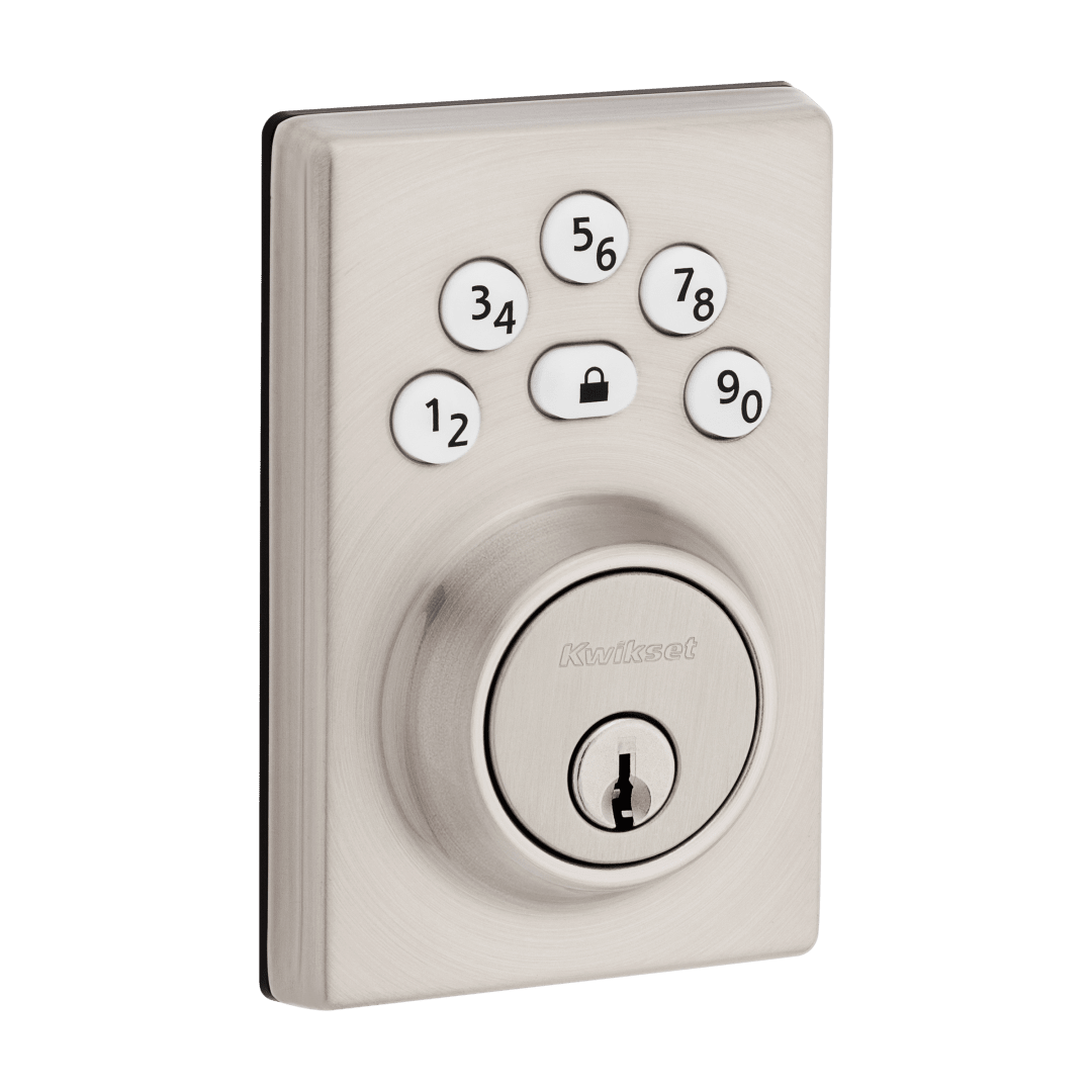 Kwikset Powerbolt 240 5-Button Keypad Satin Nickel Contemporary Electronic Deadbolt Door Lock