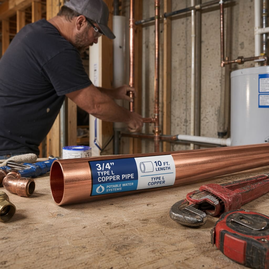 3/4 in. x 10 ft. Type L Copper Pipe