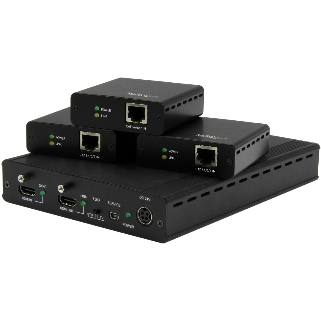 1x3 HDMI over CAT5 Splitter - 4K HDBaseT Extender