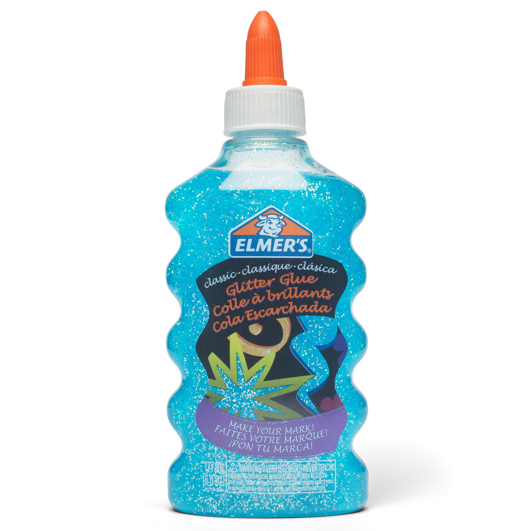 Elmer's Liquid Glitter Glue, Washable, Blue, 6 Ounces, 1 Count - Great for Making Slime