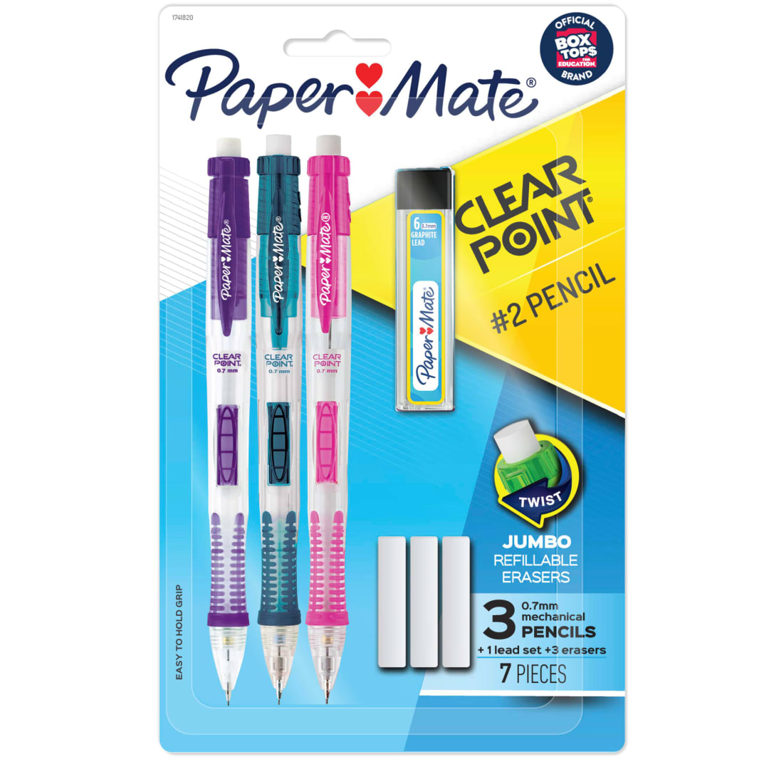 Paper Mate® Clearpoint® Mechanical Pencil Starter Set, 0.7mm, HB #2, 7 Count