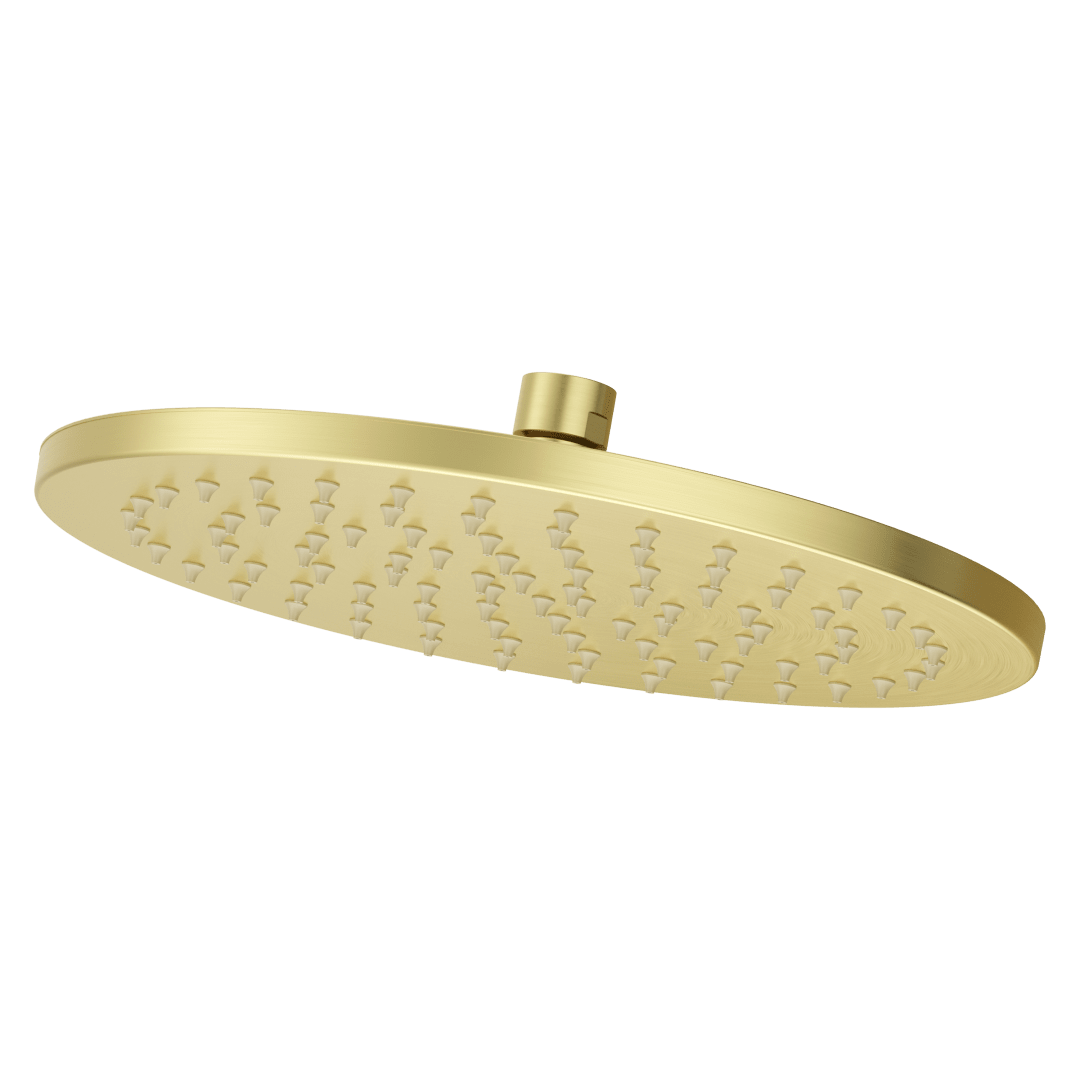 Modern Round 10 in. Raincan Showerhead in Brushed Gold