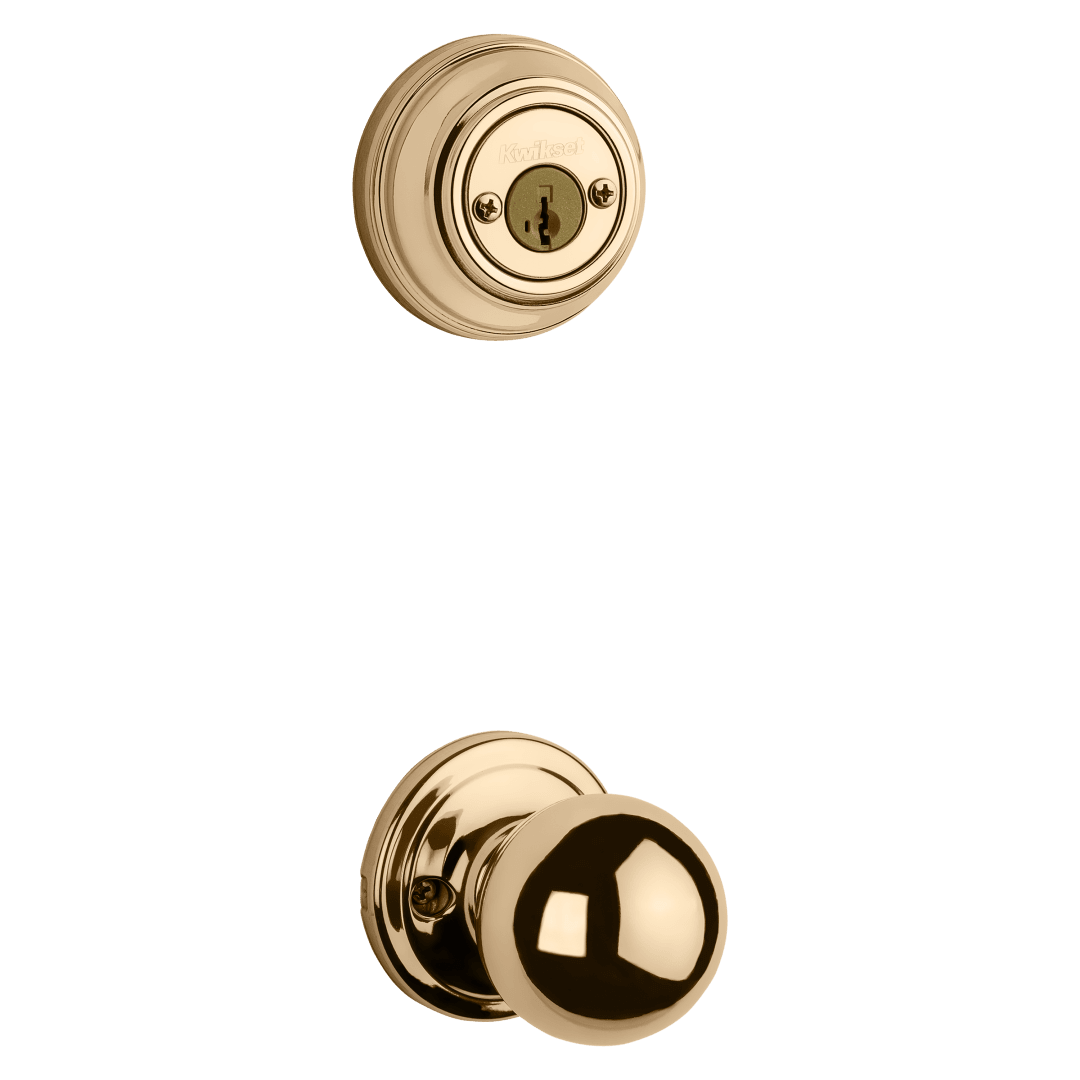 966 Double Cylinder Interior Pack w/Circa Knob featuring SmartKey Security™ for Signature Series Handlesets in Polished Brass