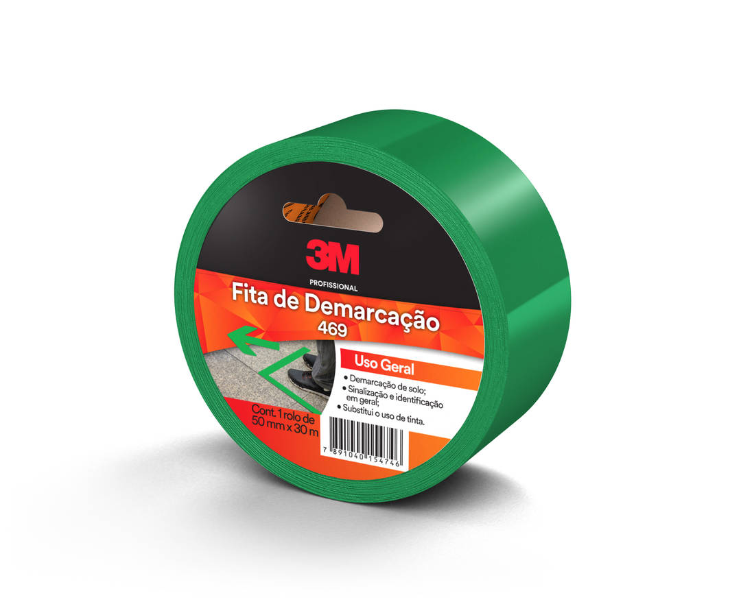 Fita de Demarcação Uso Geral 3M™ 469 – Verde, 50 mm x 30 m