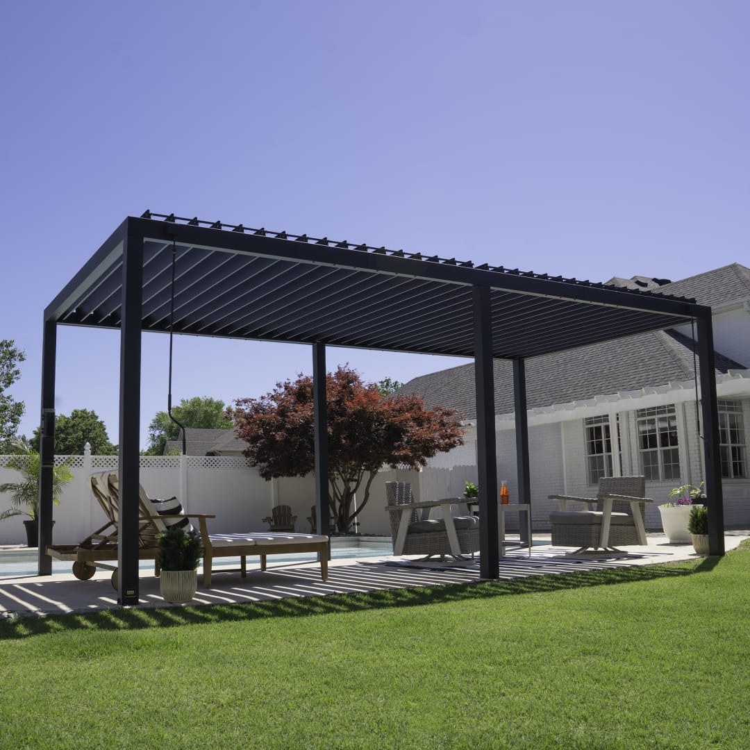 6.1m X 3m Sarasota Steel Louvered Pergola