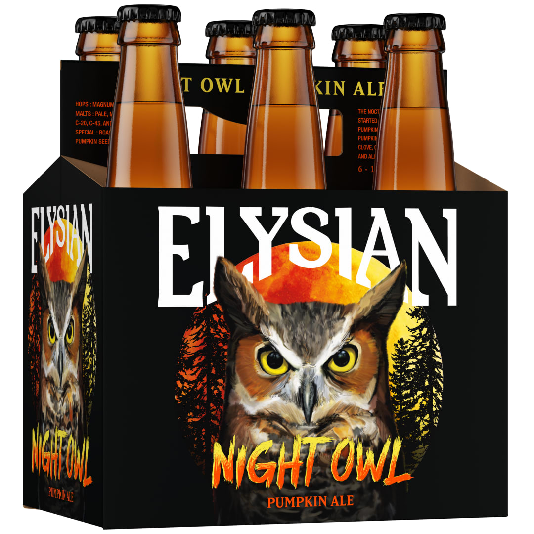 Elysian Night Owl Pumpkin Ale Craft Beer 6 Pack 12 fl oz Bottles