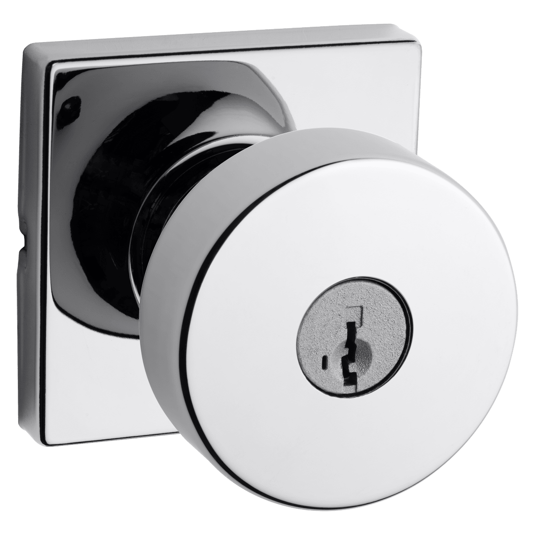 Pismo Keyed Entry Knob in Polished Chrome featuring SmartKey Security