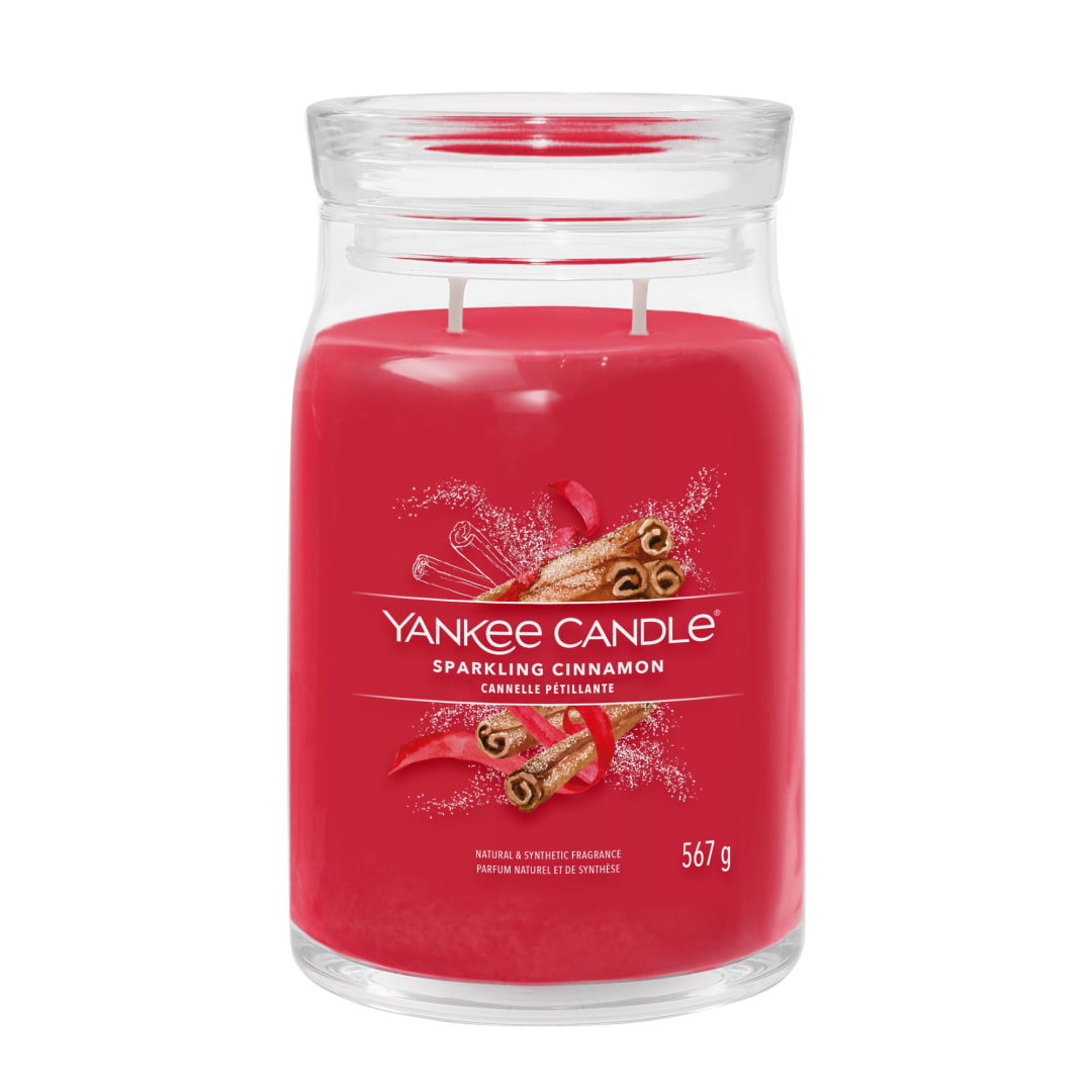 Yankee Candle® Signature Scented Candle | Sparkling Cinnamon Large Jar Candle with Double Wicks | Soy Wax Blend