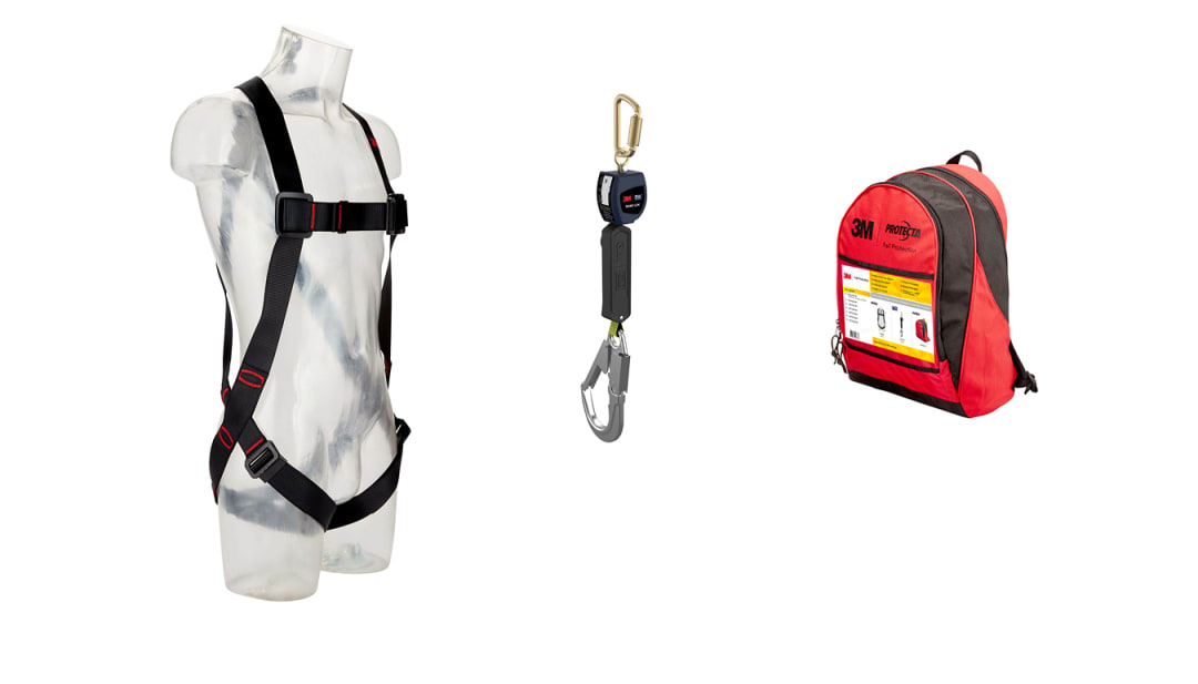 3M™ Protecta® Fall Protection Premium Set, Harness, 2 m Personal Self-Retracting Lifeline, Backpack, 1150508