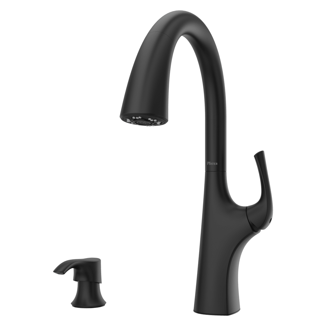 Ladera 1-Handle Pull-Down Kitchen Faucet with Soap Dispenser in Matte Black