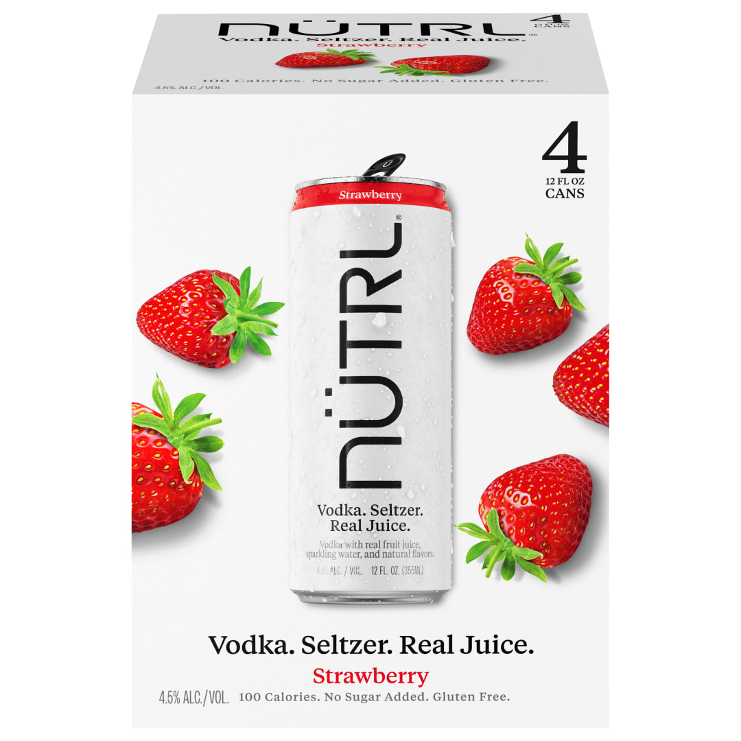 Nutrl Vodka Seltzer Strawberry 4 Pack 12 fl oz Cans