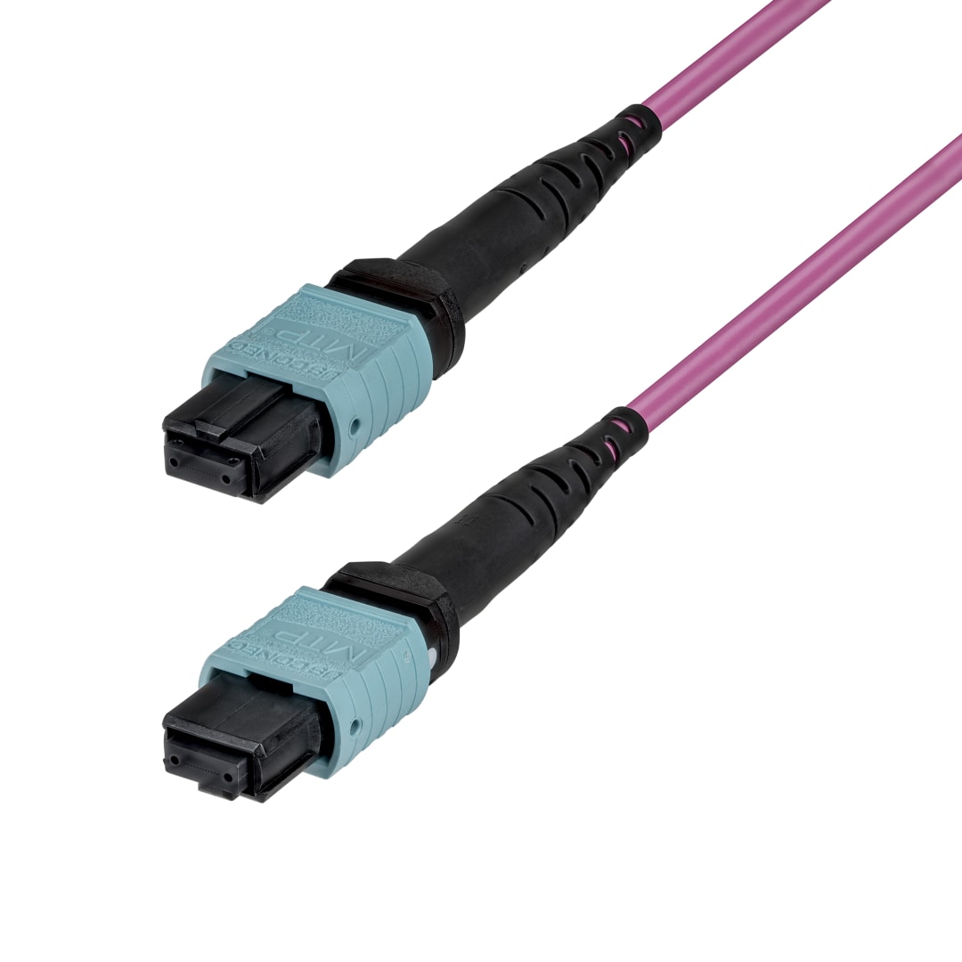 10m, MTP/MPO 12F Type B, OM4 Multimode-Mode, OFNP, Violet