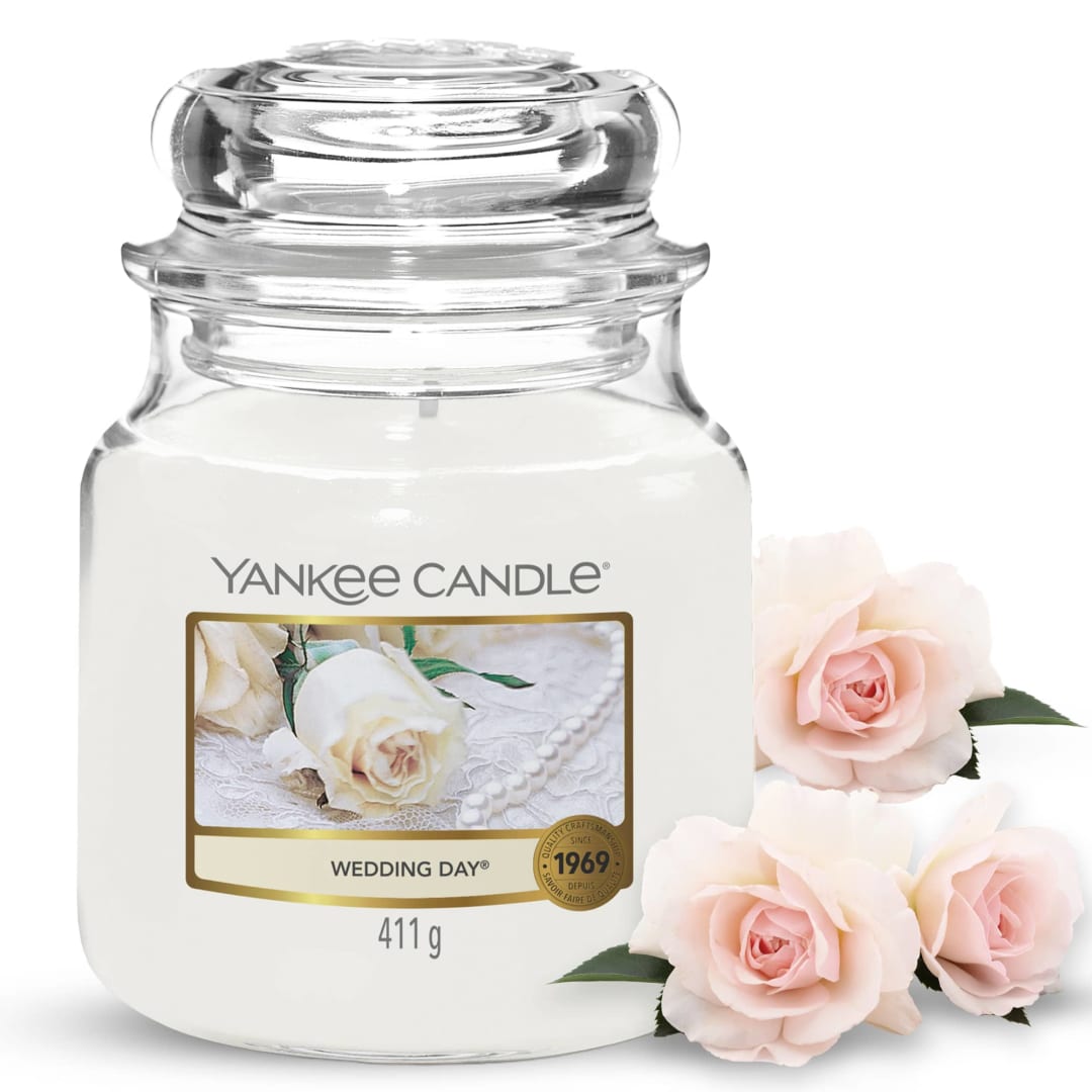 Yankee Candle® Scented Candle | Wedding Day Medium Jar Candle| Long Burning Candles: up to 75 Hours | Gifts for Women