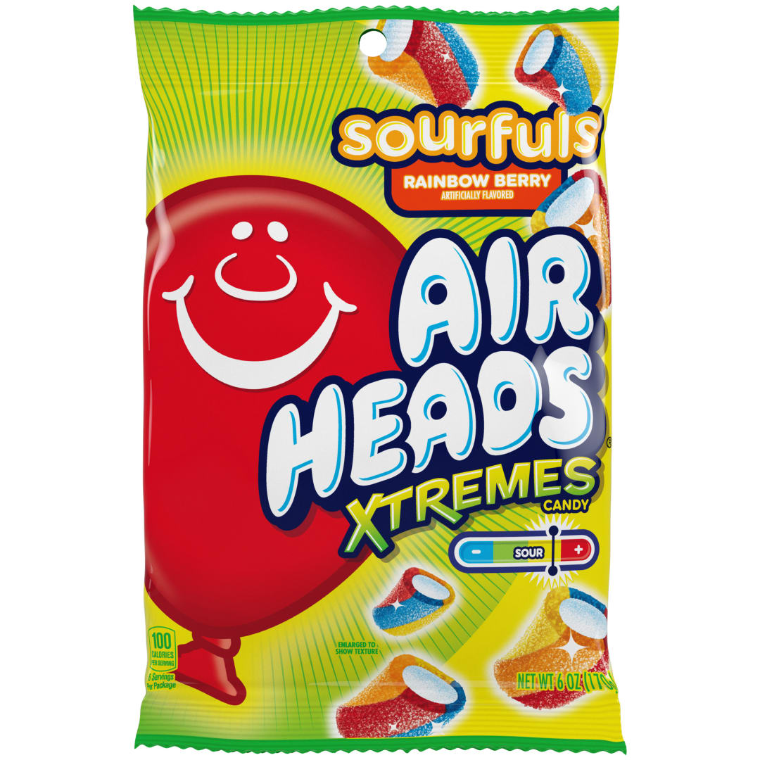 Airheads Xtremes Sourfuls Rainbow Berry 6 oz Peg Bag