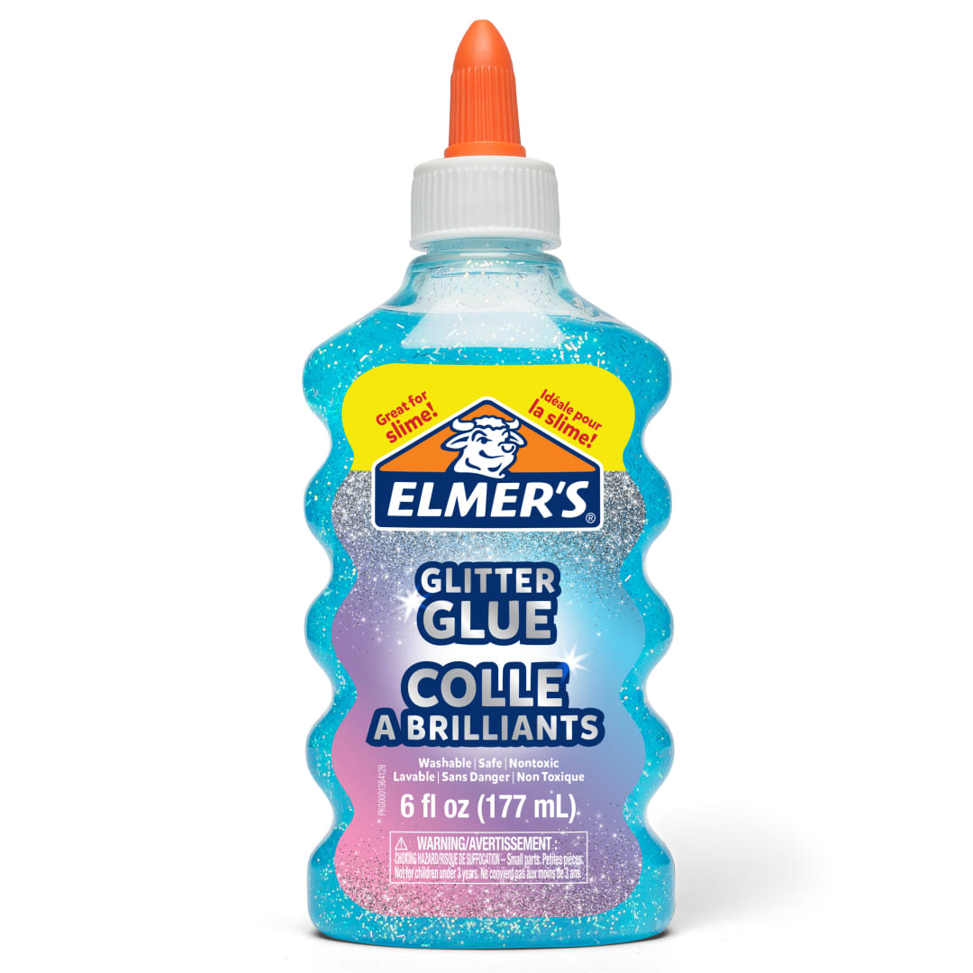 Colle à brillants liquide Elmer’s, lavable, bleu, idéale pour faire de la glu, 177 ml