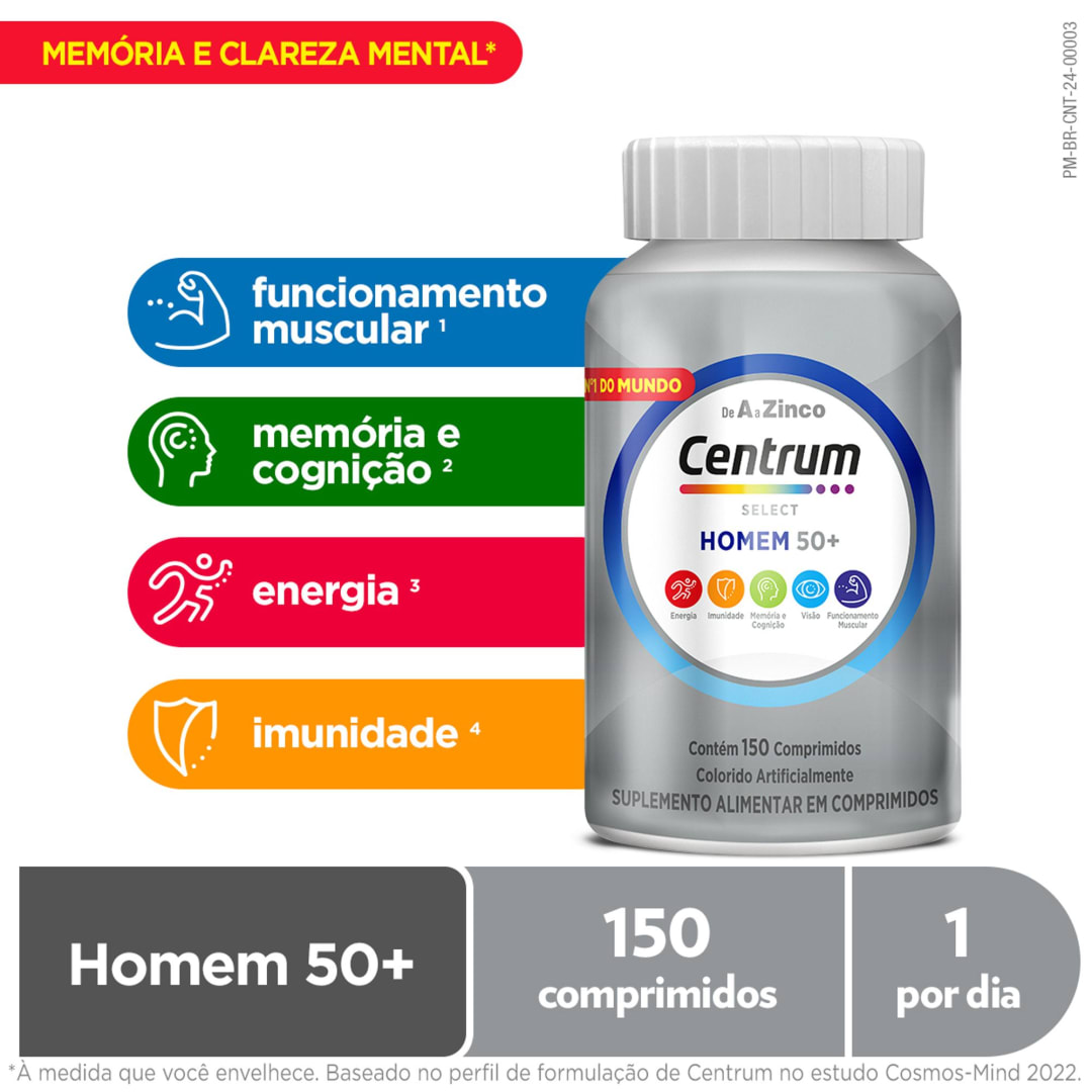 Centrum Select Multivitaminico Homem 50 + Vitaminas de A a Z 150 Comprimidos