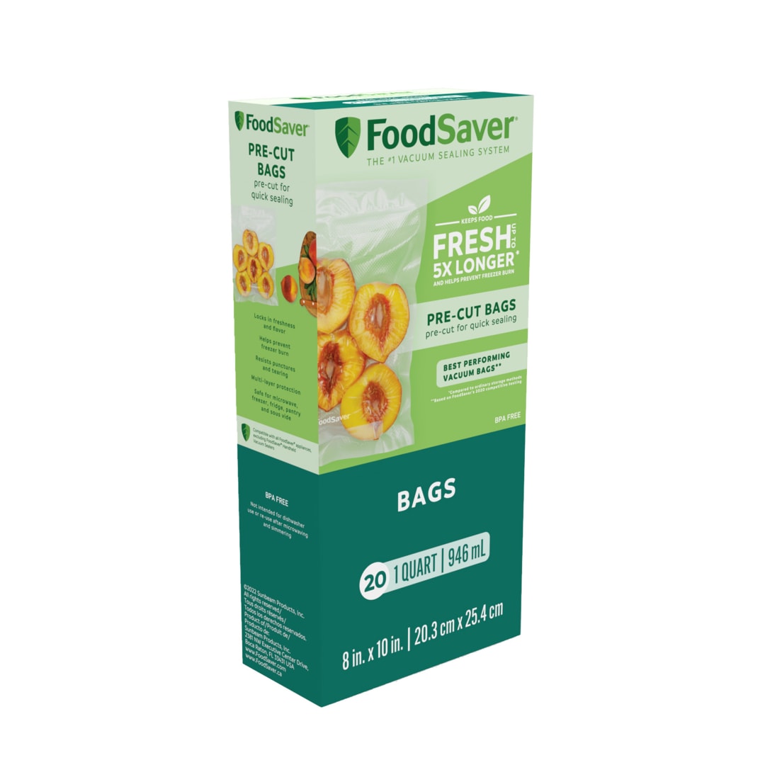 FoodSaver® Pre-Cut Quart Vacuum Seal Bags, 20 Count