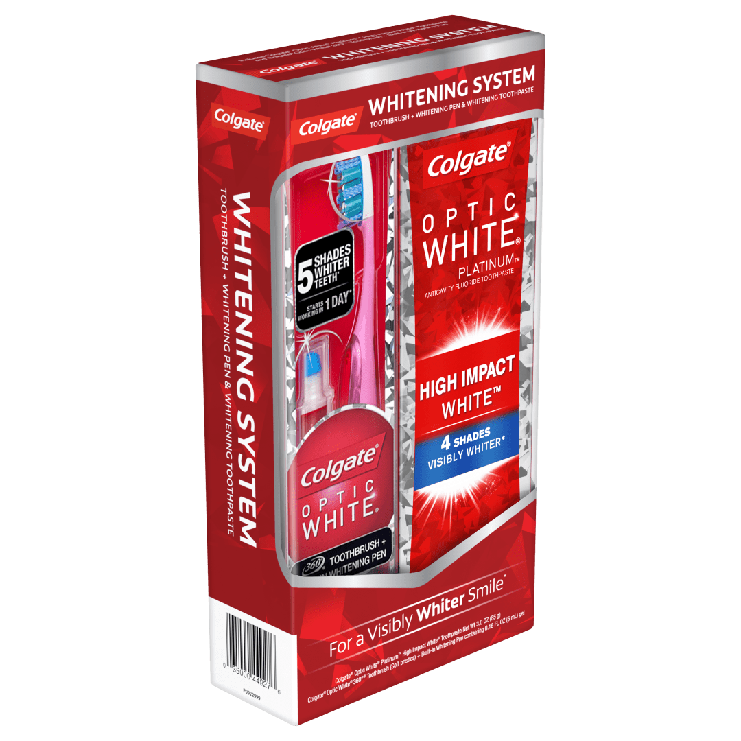 Colgate Optic White Toothpaste and Whitening Pen 2-in-1 Whitening Kit