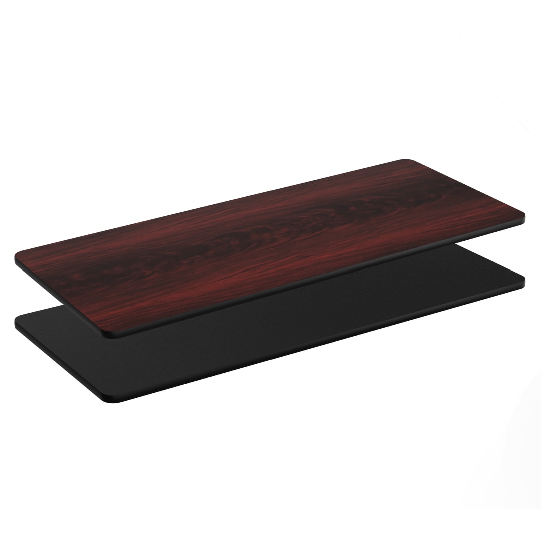 Glenbrook 30'' x 72'' Rectangular Table Top with Black or Mahogany Reversible Laminate Top