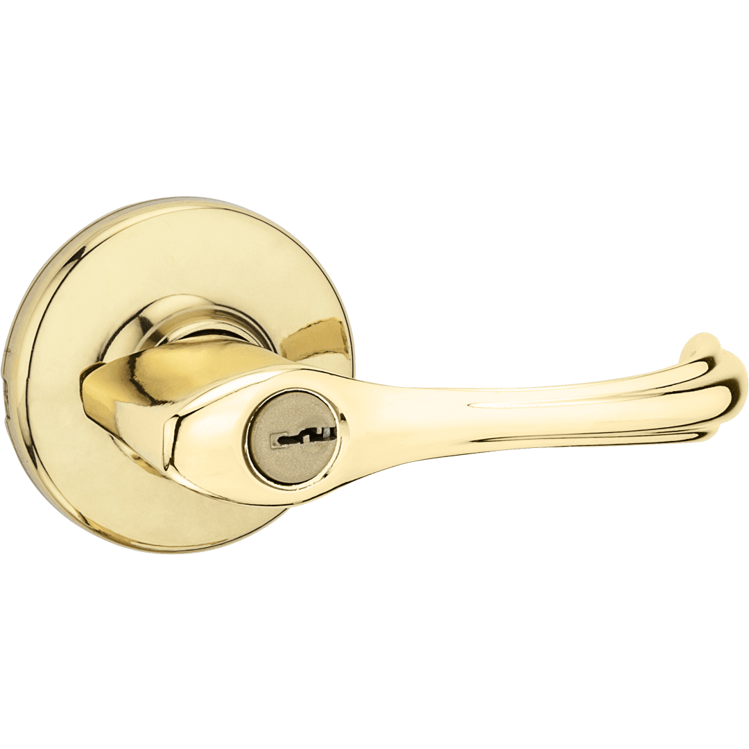 Dorian Entry Lever in Polished Brass