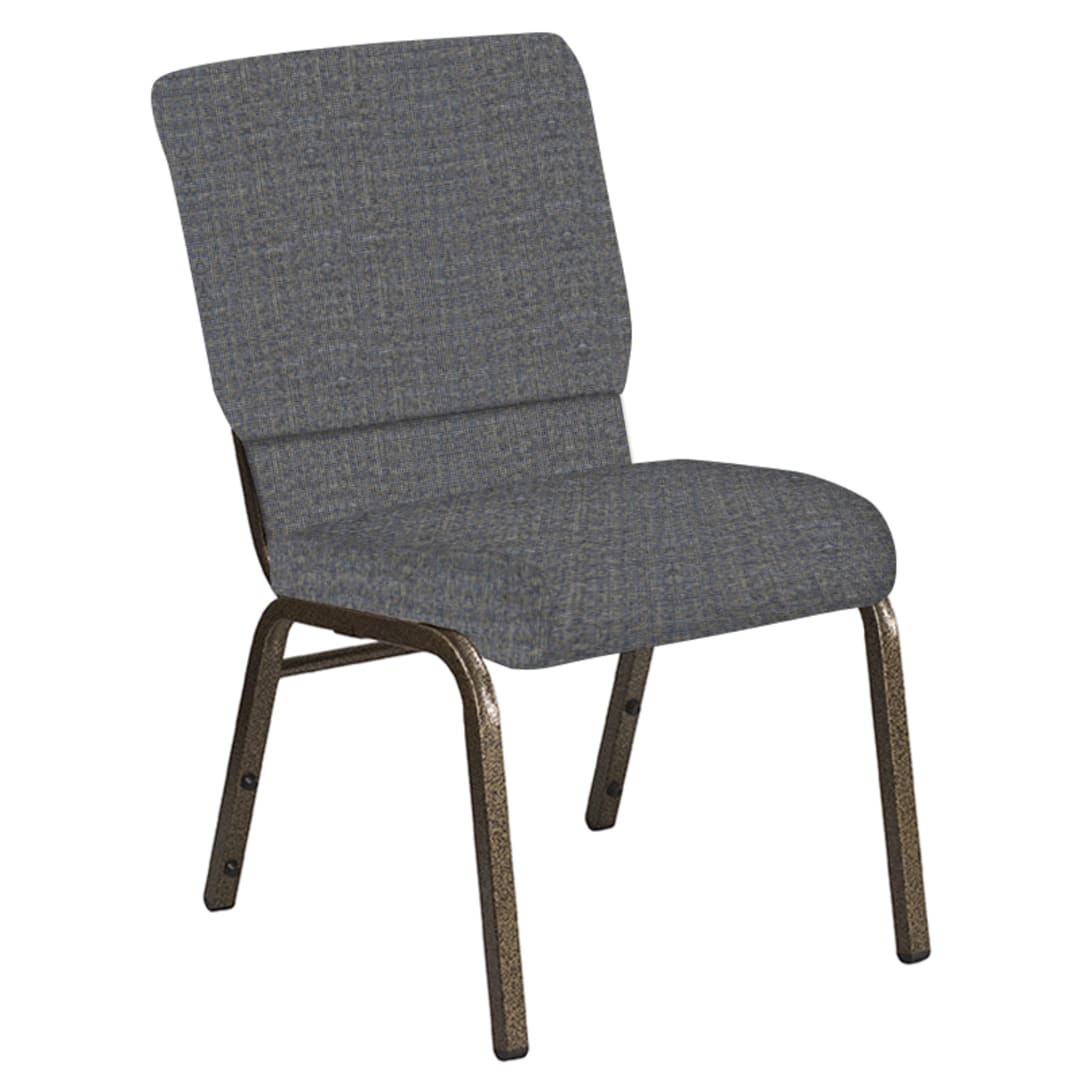 Embroidered 18.5''W Church Chair in Interweave Earth Fabric - Gold Vein Frame
