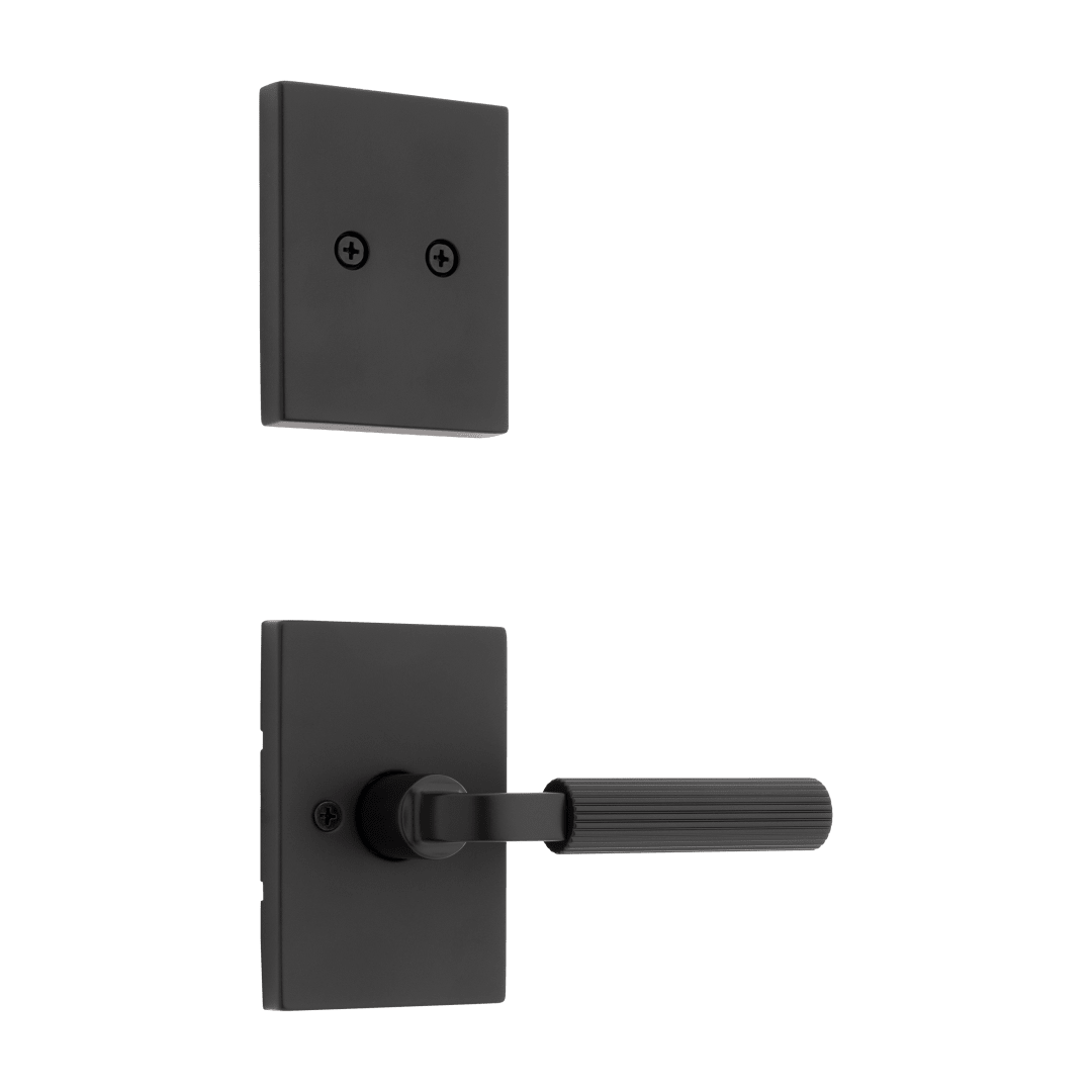Mirada Reeded Half-Dummy Interior Pack Lever w/ Rectangular Rose in Matte Black