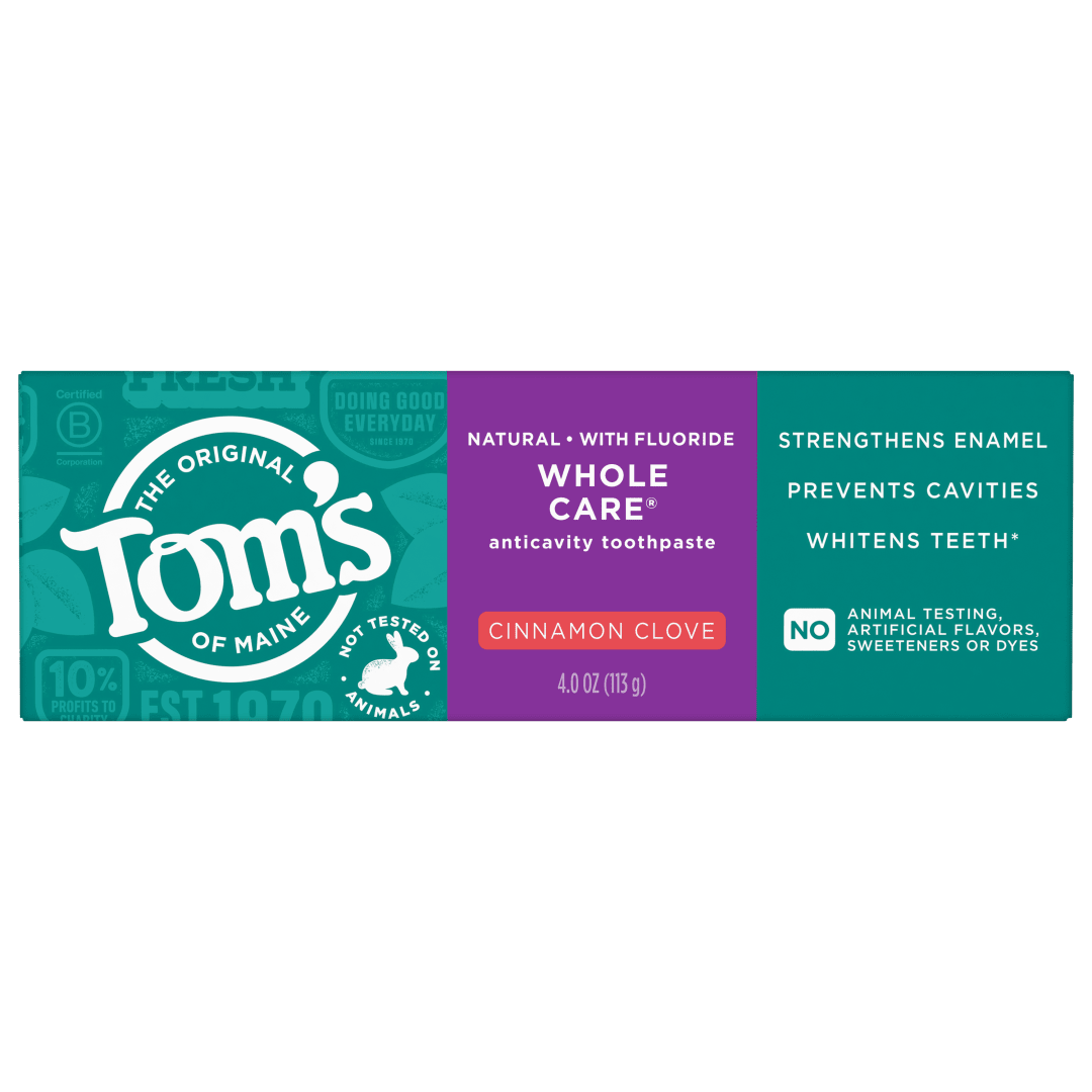 Tom’s of Maine Whole Care Natural Toothpaste with Fluoride, Cinnamon Clove