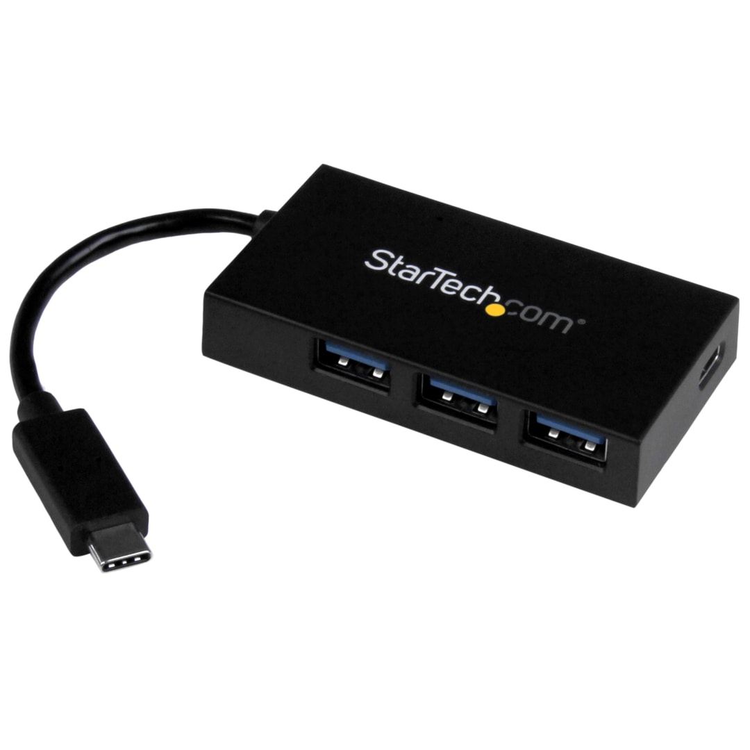 4 Port USB 3.0 C Hub - C to C and A - Power Adapt