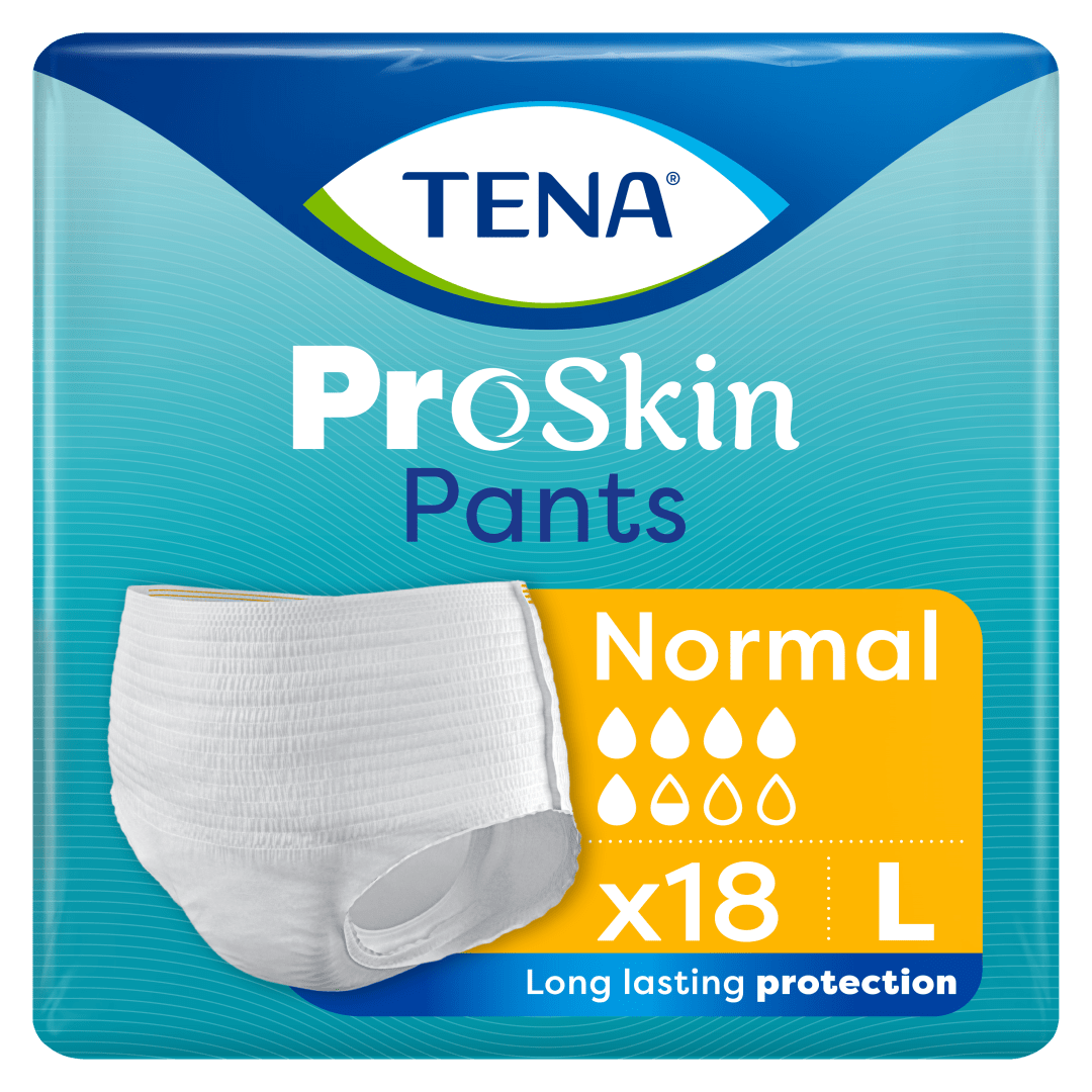 TENA ProSkin Pants Normal – Disposable Incontinence Underwear for Moderate to Heavy Leakage with Fast Absorption, Odour Control &amp; Triple Skin Protection - Large, Pack of 18