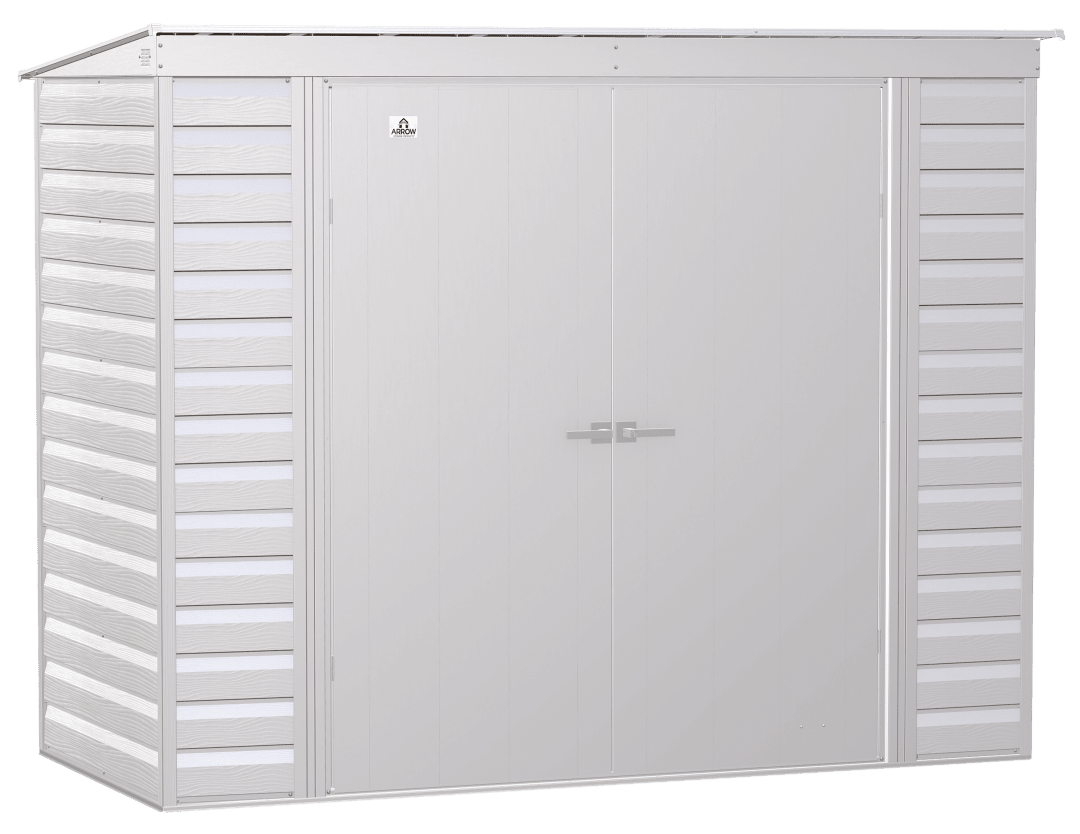 Arrow Select 8 x 4 x 6 ft Flute Grey Steel Storage Shed