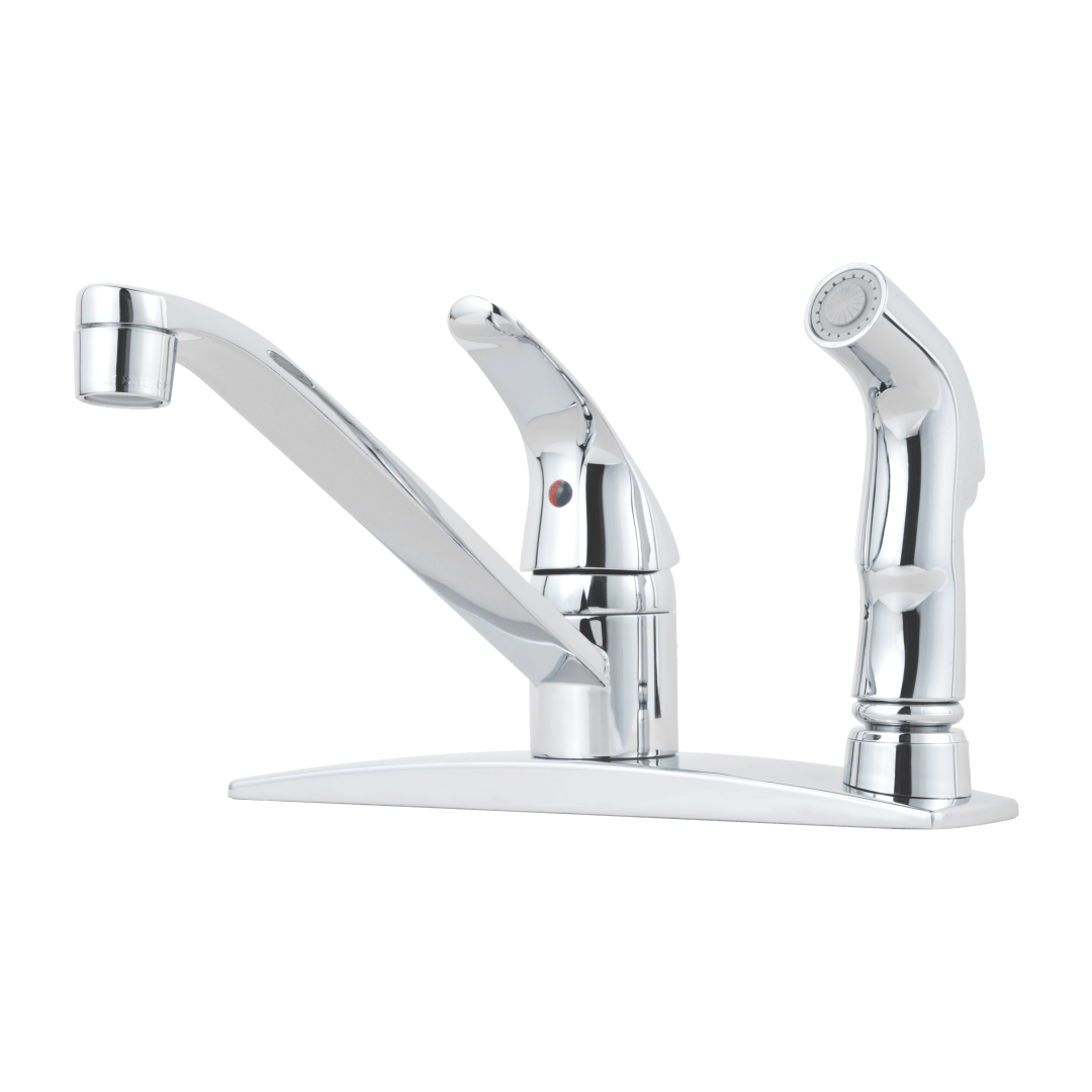 Pfirst Series 1-Handle Kitchen Faucet with Side Spray in Polished Chrome