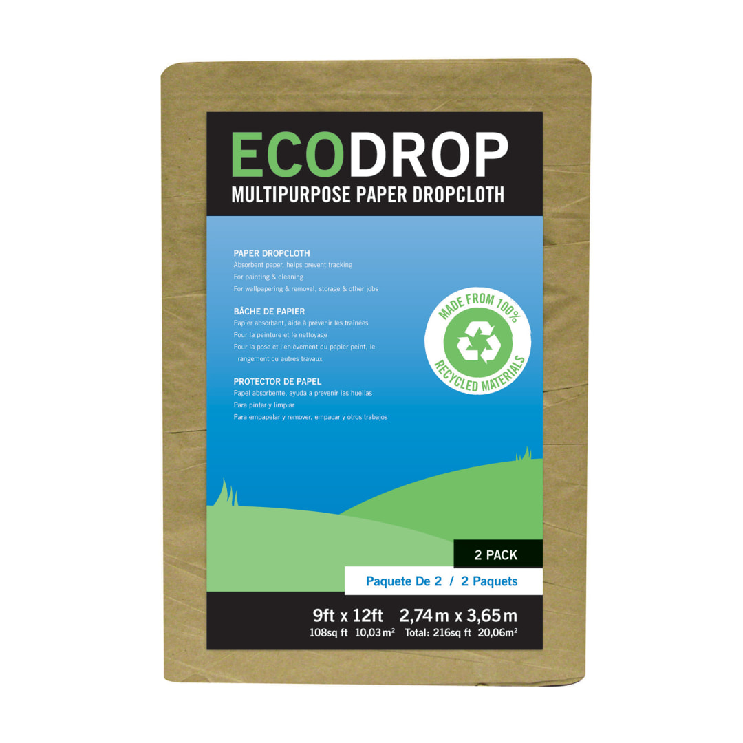 EcoDrop™ Paper Dropcloth, 9'x12', 2pk