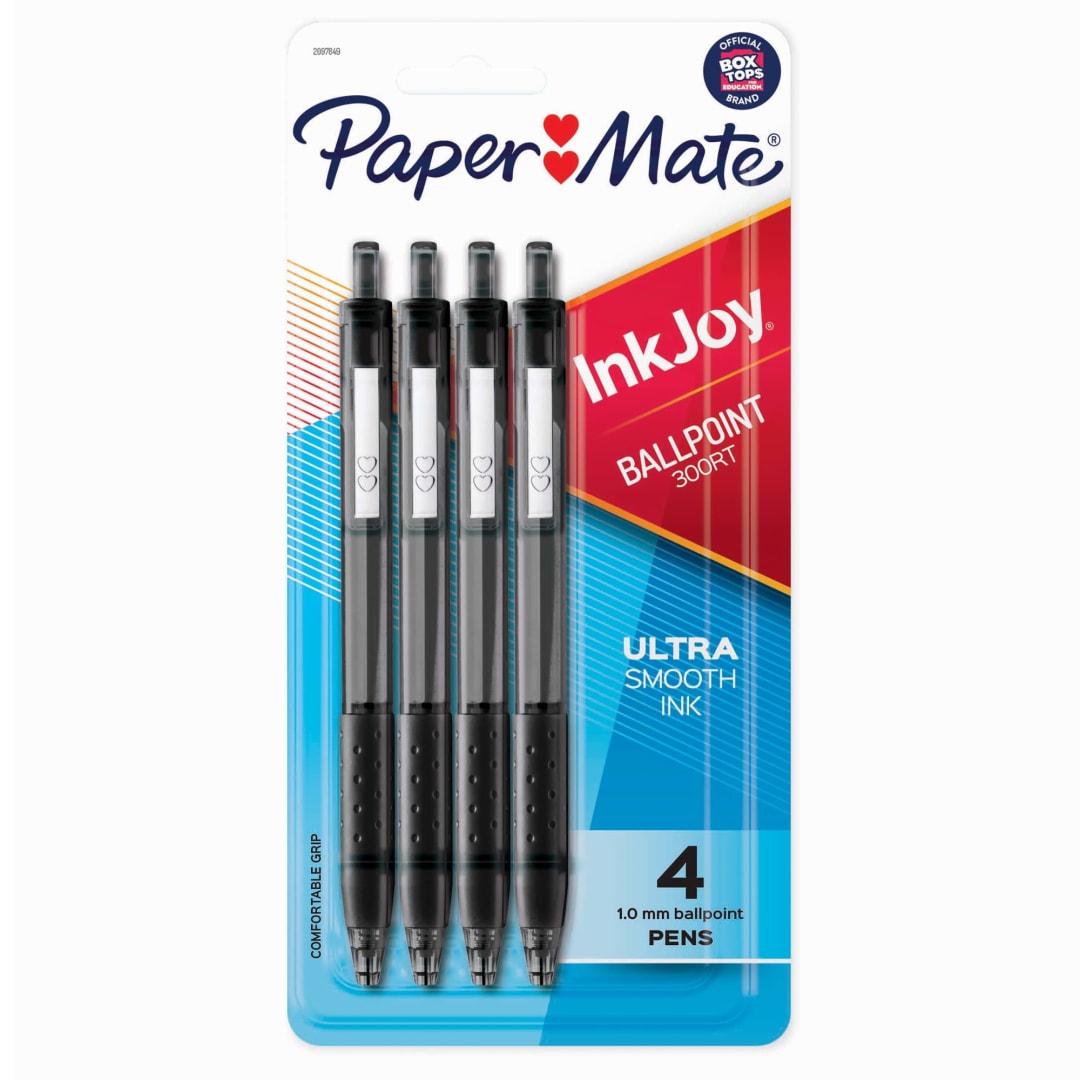 Paper Mate® InkJoy® 300RT Retractable Ballpoint Pens, Medium Point, Black, 8 Pack