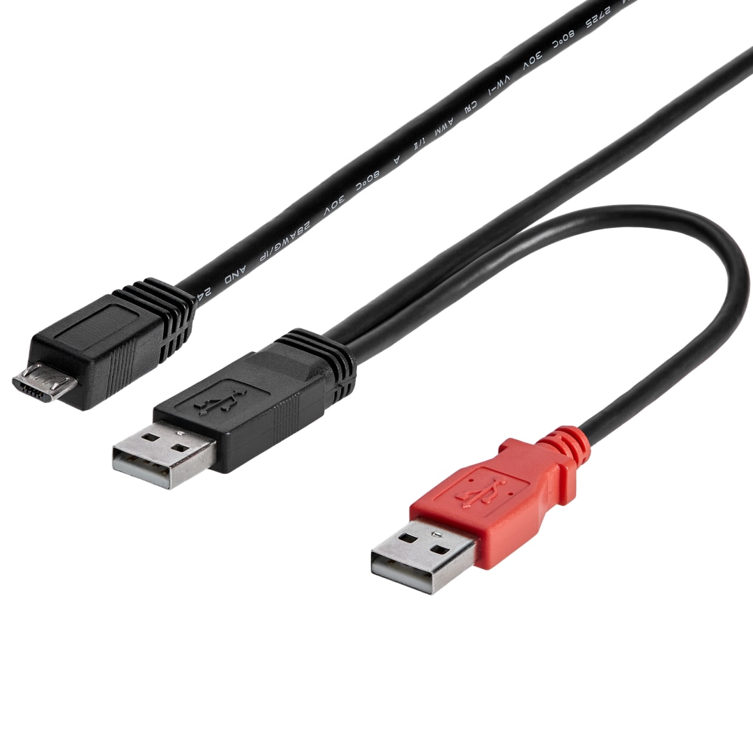 USB Y-Cable for Micro USB External Hard Drive