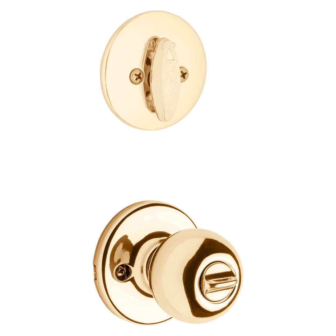 Polo Doorknob Combo Pack in Polished Brass featuring SmartKey Security