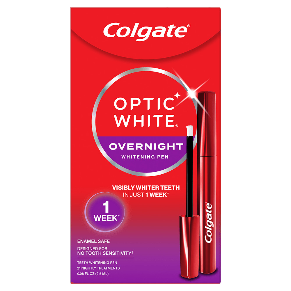 Colgate Optic White Overnight Teeth Whitening Pen, 35 Whitening Treatments, 0.08 oz