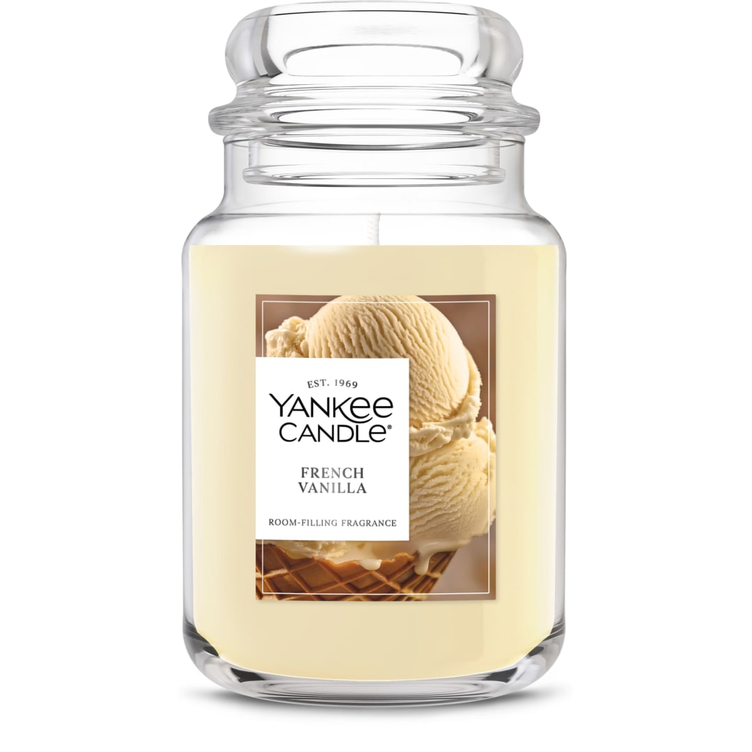 Yankee Candle® French Vanilla Scented Candle, 22oz Large Jar with up to 150 Hour Burn Time, Great for gifting, Holidays