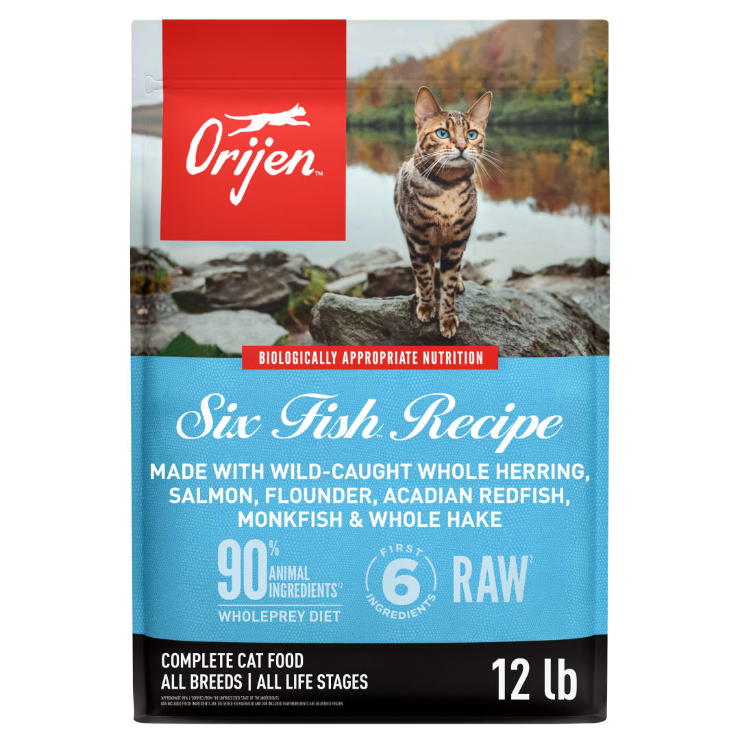ORIJEN Grain Free High Protein Premium Dry Cat Food Six Fish Recipe