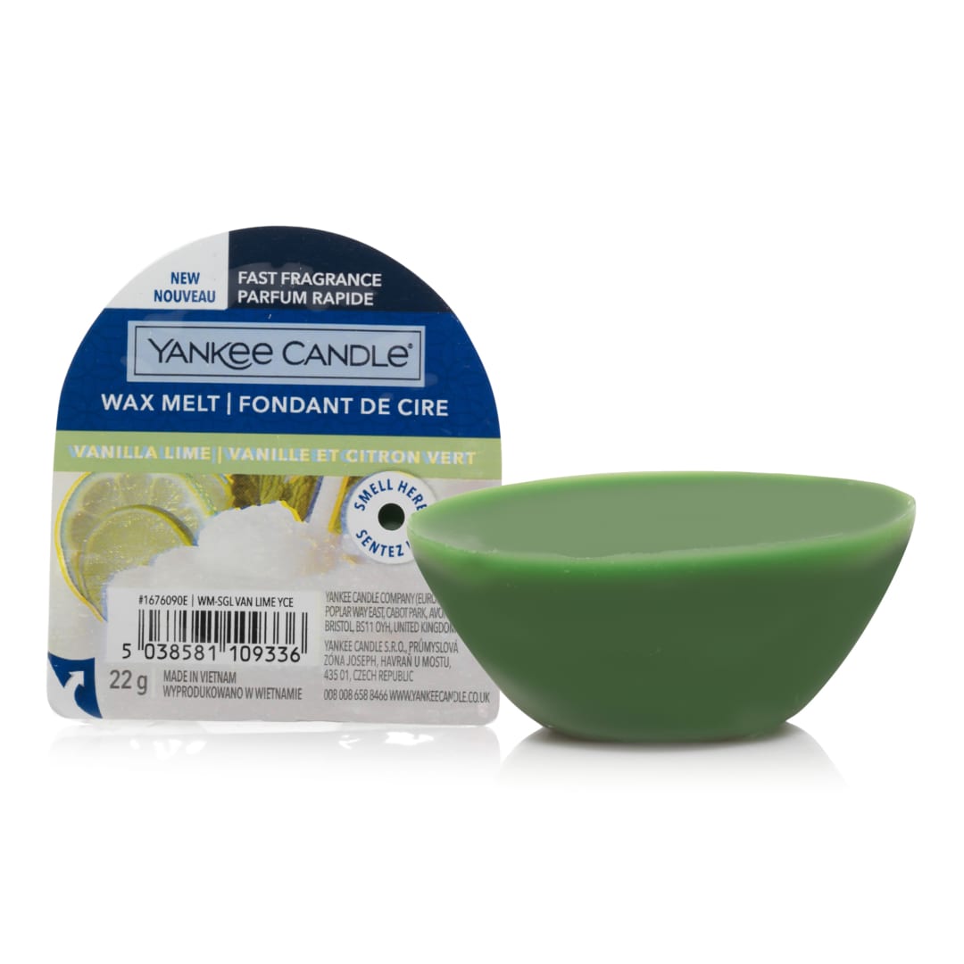 Yankee Candle Cera fundida | Vainilla y lima | Hasta 8 horas de fragancia | 1 unidad