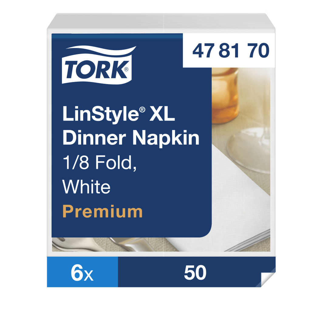 Tork LinStyle White XL Dinner Napkin 8F