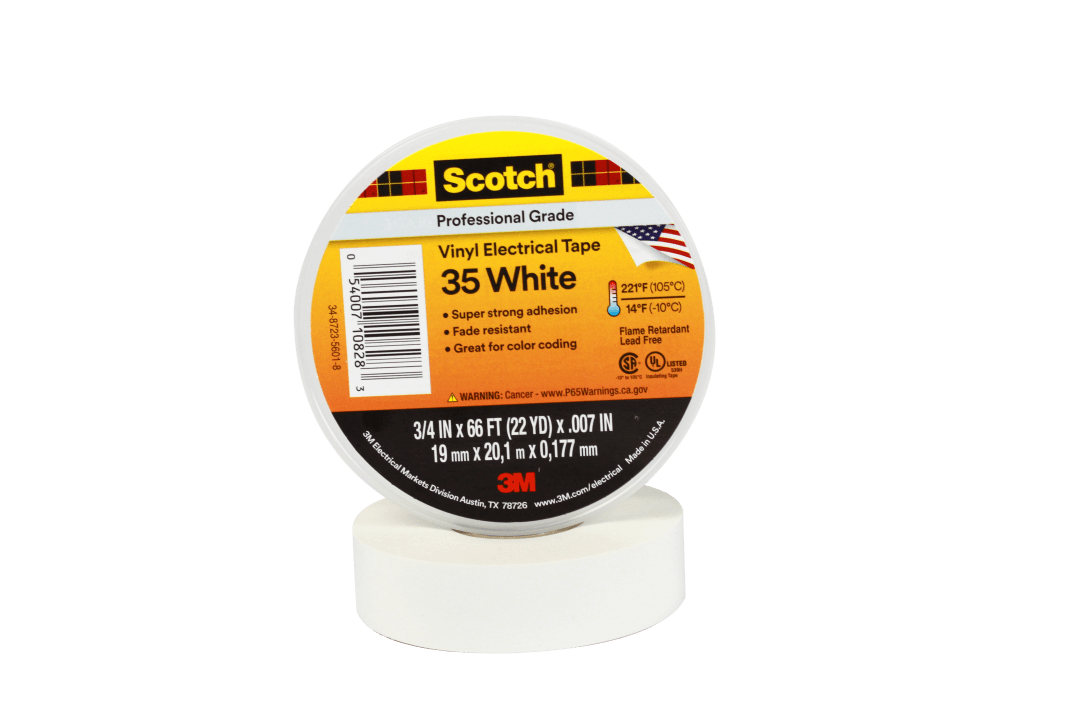 Scotch® 35  Vinil Elektrik Bandı, Beyaz 19 mm x 20 m