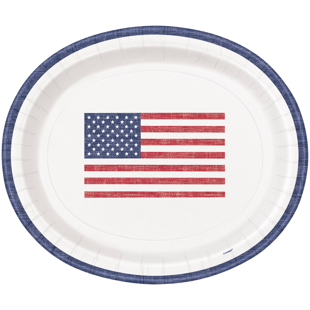 Classic Americana Oval 12" Plates, 8ct