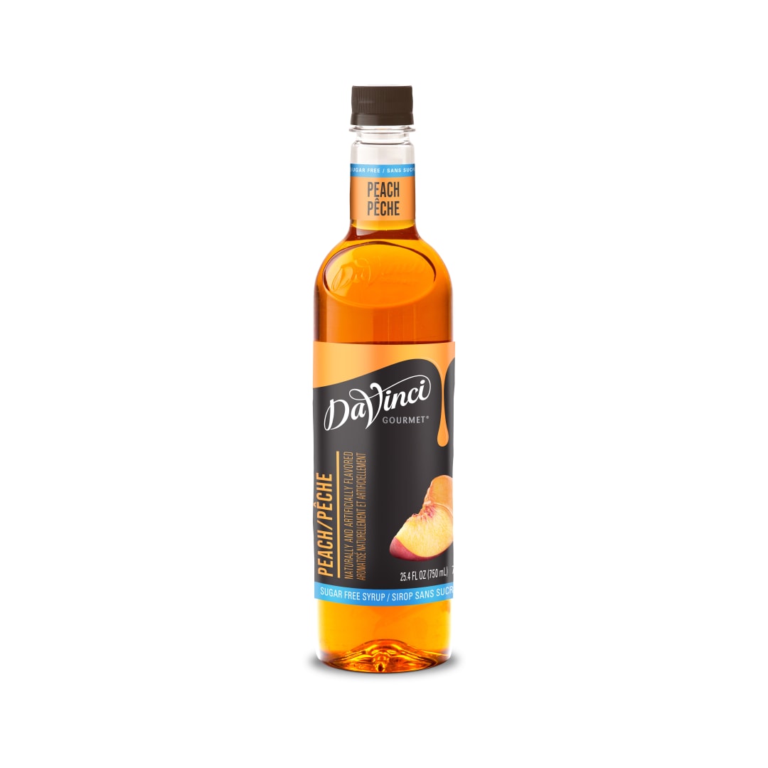 DaVinci Gourmet Sugar Free Peach Syrup, Plastic Bottle, 4 x 750 mL