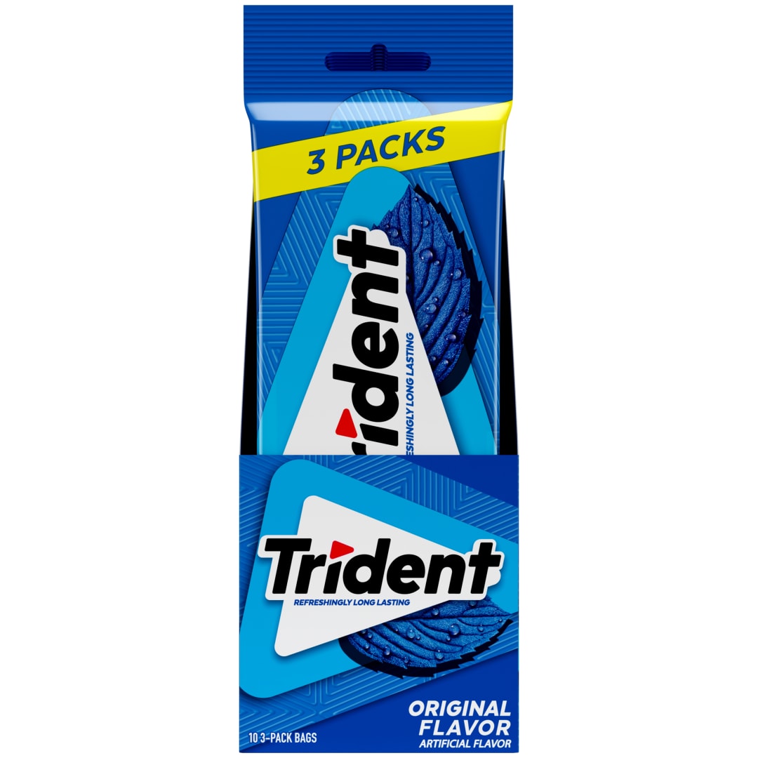 Trident Sugar Free Chewing Gum Original 42 pc MUP 3pks - 10 Pack