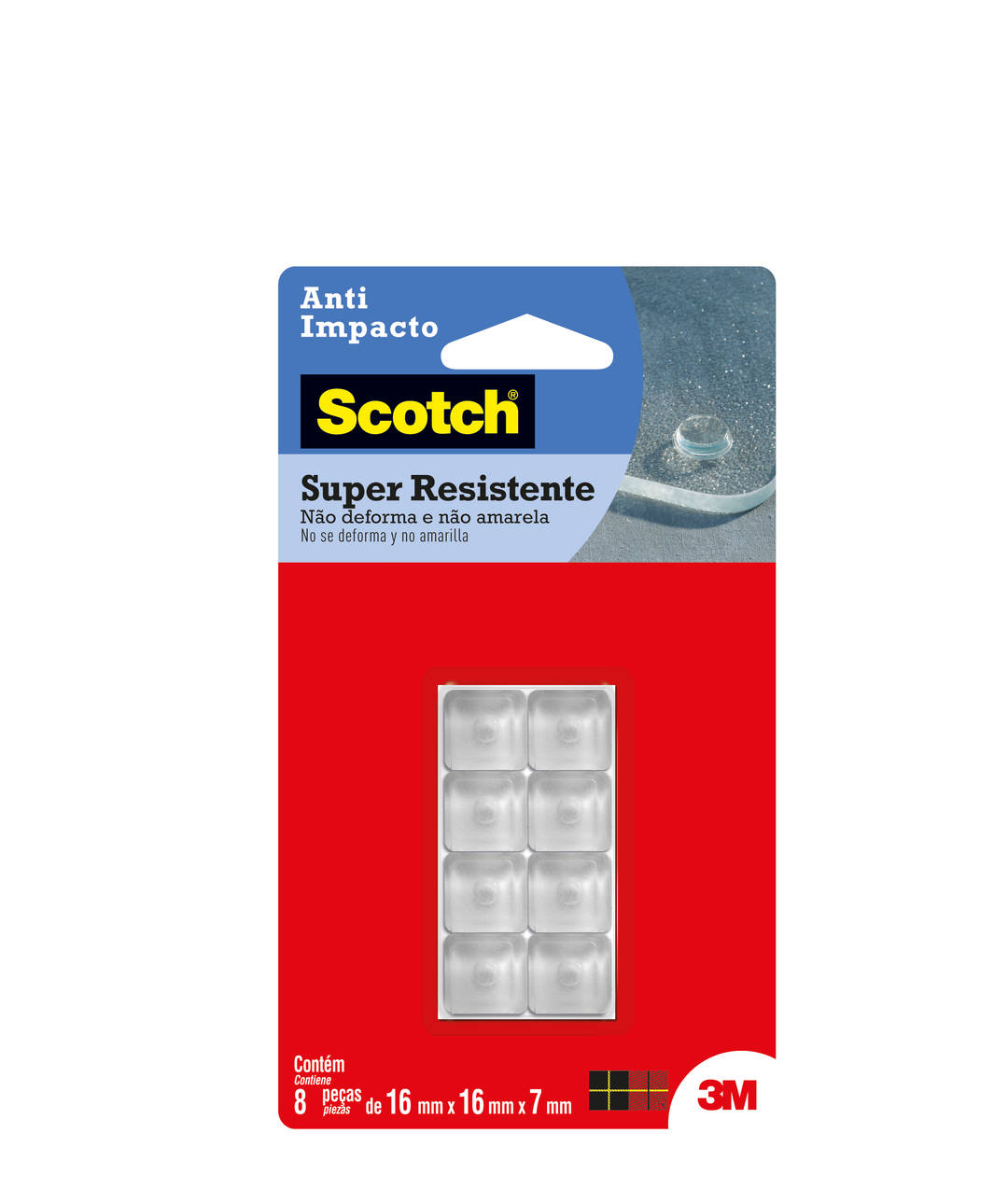 Protetor Anti-Impacto 3M™ Scotch™ Quadrado, 8 Unidades