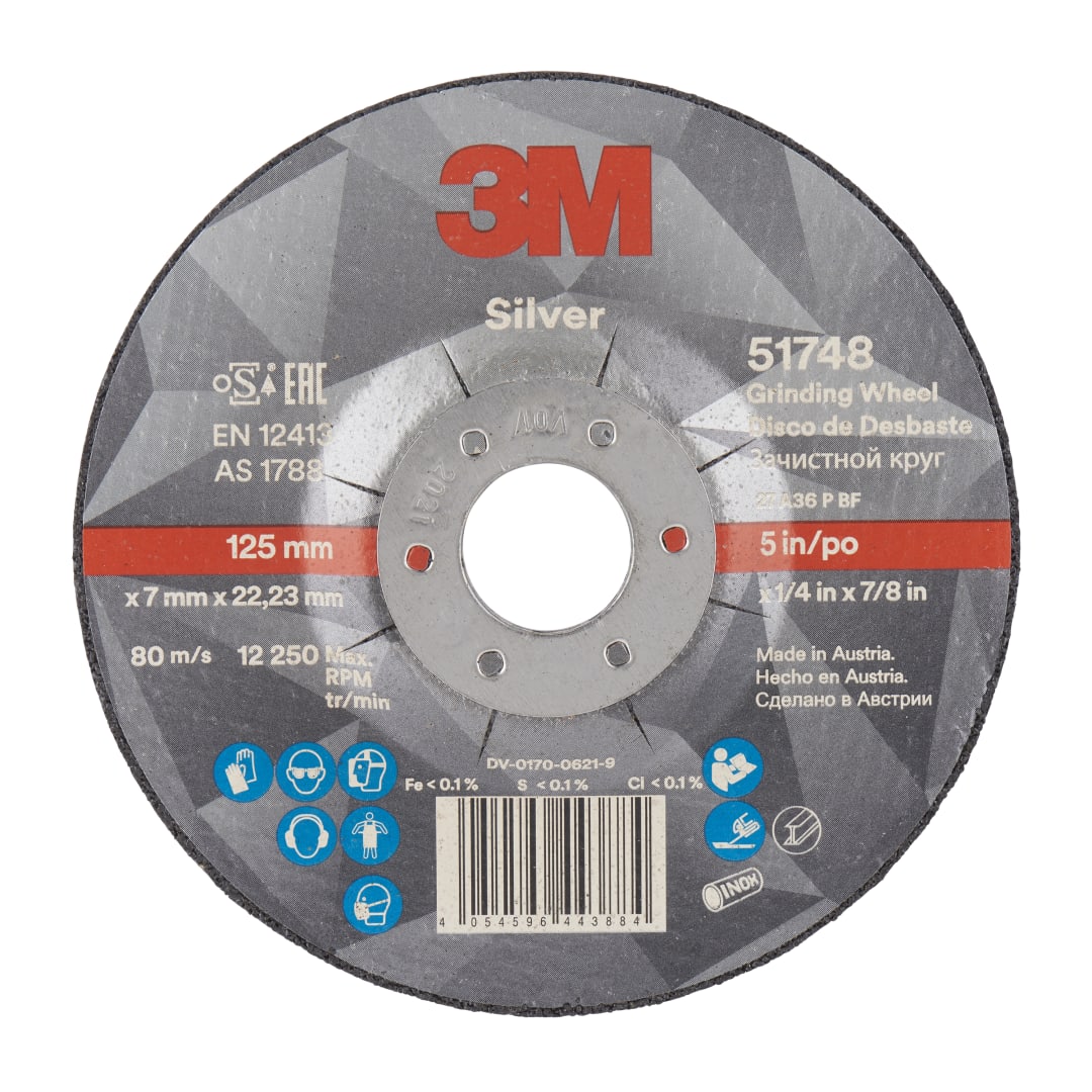 3M™ Silver Schruppscheibe, T27, 125 mm x 7 mm x 22 mm
